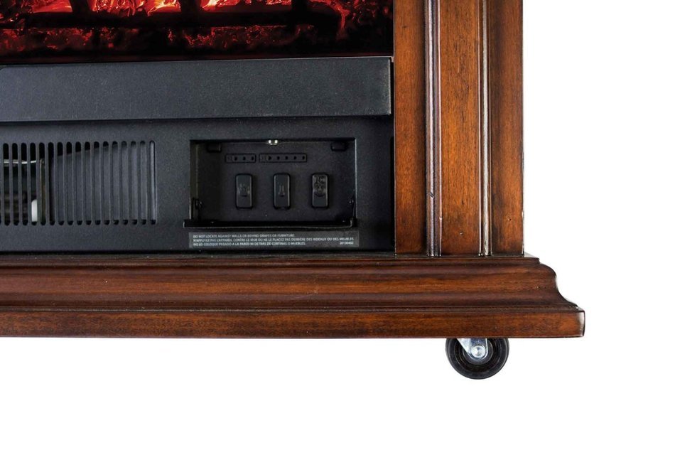 Pleasant Hearth Sheridan Mobile Fireplace, GLF-5002-68 (Complete Set) w/ Gift: Premium Microfiber Cleaner N4