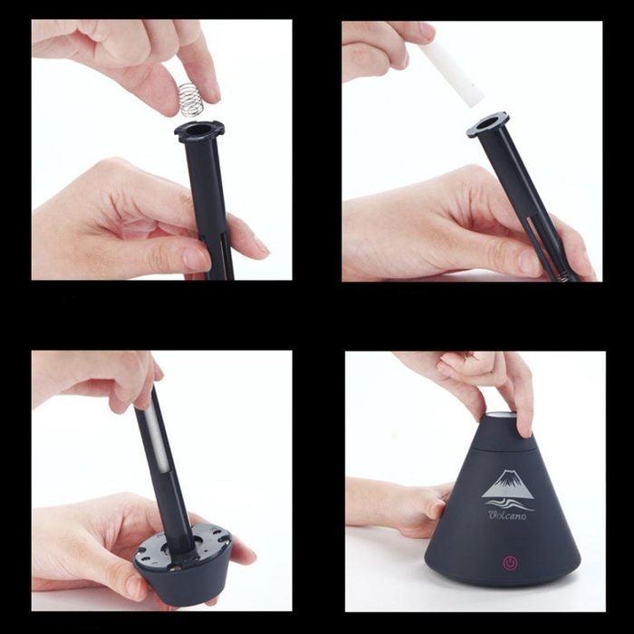 Dacawin Volcano Humidifier USB Air Diffuser Purifier Atomizer LED Night Light (Black) N3