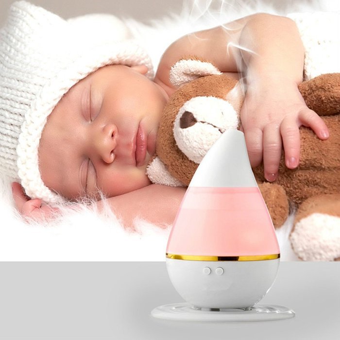 Ultrasonic Water-drop Air Purifier, ELEMO 250ML Cool Mist Humidifier USB Essential Oil Aroma Diffuser with 7 Color... N6