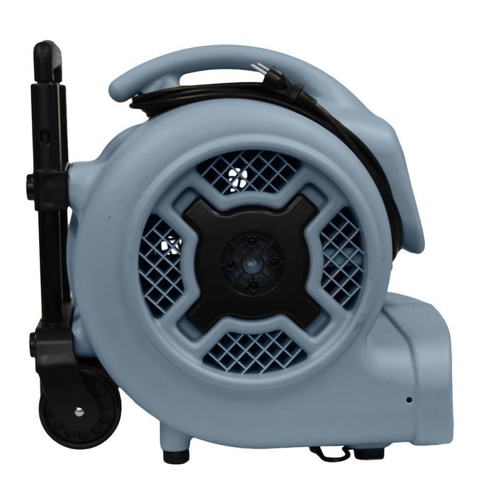 XPOWER P-830H 1-HP 1600-CFM 3 Speed Professional Air Mover with Telescopic Handle and Wheels, 8.5-Amp N6