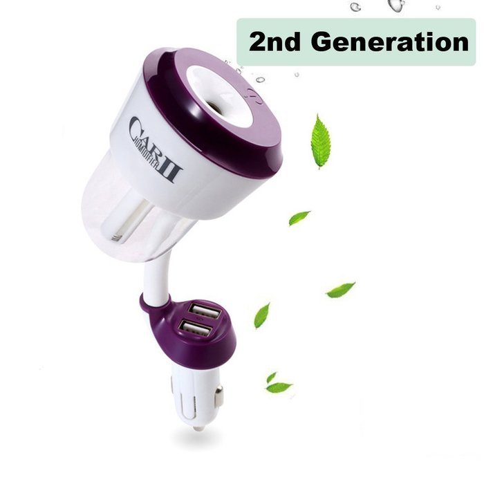 KimKing 2016 New Generation 2 in 1 Car Humidifier+ Dual USB Port Charger Essential Oil Aroma Diffuser 5V2.1A 50ml...