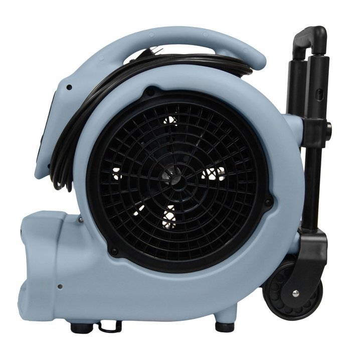 XPOWER P-830H 1-HP 1600-CFM 3 Speed Professional Air Mover with Telescopic Handle and Wheels, 8.5-Amp N7