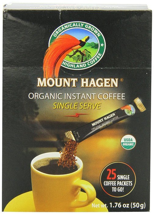 Mount Hagen Organic Instant Regular Coffee, 25 Count Single Serve packet Net wt 1.76 oz (50g) N6