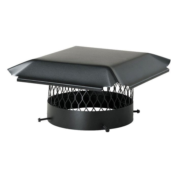 Single Flue 18 Inch Round Bolt-On Cover Draft King Galvanized - Black
