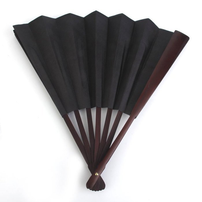 WINOMO Men Portable Folding Bamboo Hand Fan Wedding Party Gift (Black) N4