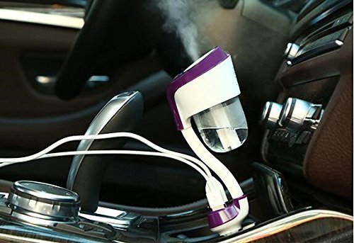 Ban OEC Car Humidifier, Dual USB Charger Port Essential Oil Aroma Diffuser, Portable Ultrasonic Mini Cool Mist... N9