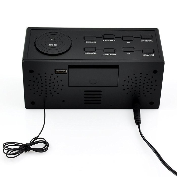 iTronics LED Dual Alarm Clock Radio with USB Charging, Digital AM/FM Radio, Snooze, Brightness Control and Battery... N4