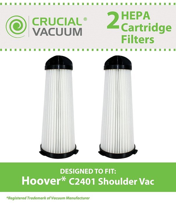 2 Hoover C2401 Washable HEPA Filters, Part # 2KE2110000 & 2-KE2110-000, Designed & Engineered by Crucial Vacuum