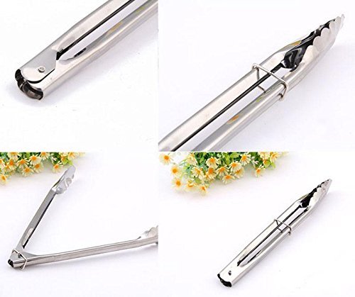 Stainless Steel Food Leg Scallop Tongs Locking Tong New N6