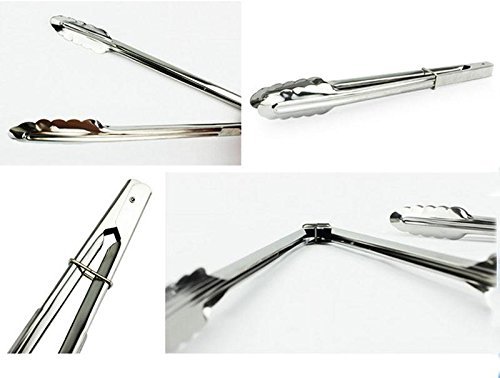 Stainless Steel Food Leg Scallop Tongs Locking Tong New N7