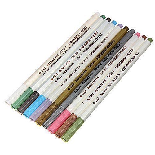 Bargain World STA 3330 10 Colors Metallic Marker Pens N4