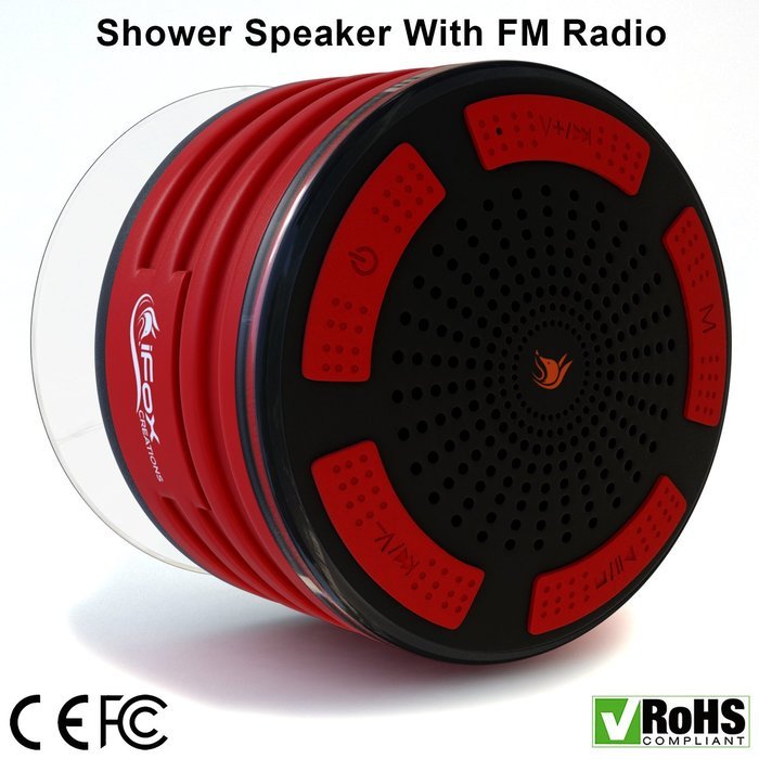 iFox iF013 Bluetooth Shower Speaker - Certified Waterproof. Wireless Speakerphone Pairs To All Bluetooth Devices...