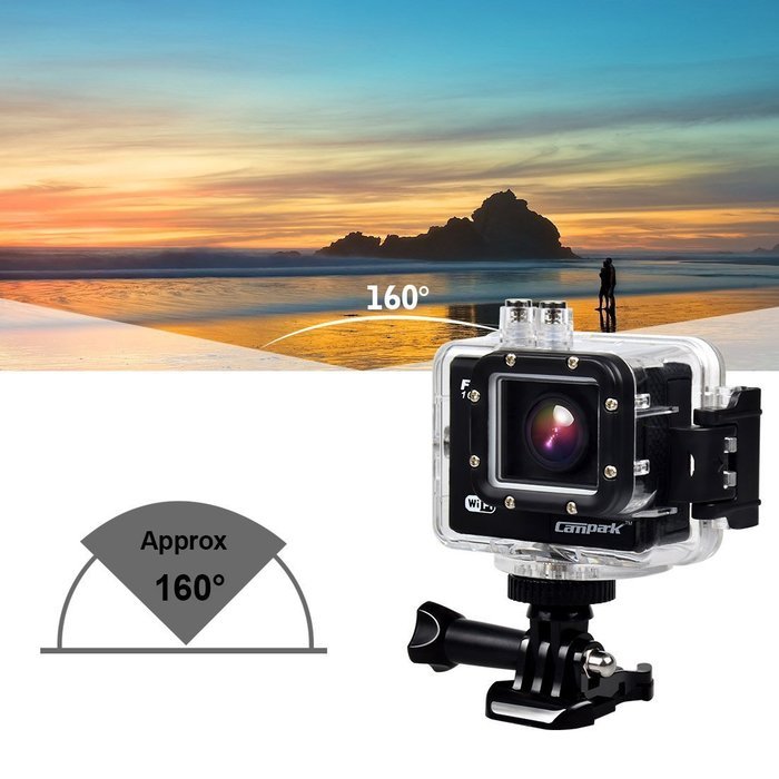 Campark&reg; 1080p 60fps Wifi Extreme Sports Action Camera Waterproof,16MP,1296P,Ambarella A7l,50m Underwater,RF Wrist... N3