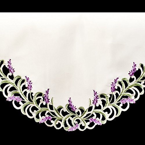 19" X 90" Wide Fireplace Mantel Scarf with Purple Lavender Flowers