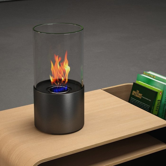 Moda Flame Lit Table Top Firepit Bio-ethanol Fireplace in Stainless Steel N6