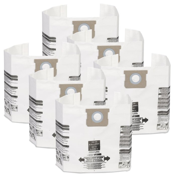 Multi-Fit Wet Dry Vacuum Bags VF2005 General Dust Filter Bag (3 Shop Vacuum Bags), Bag Filter For Most 10-Gallon... N4