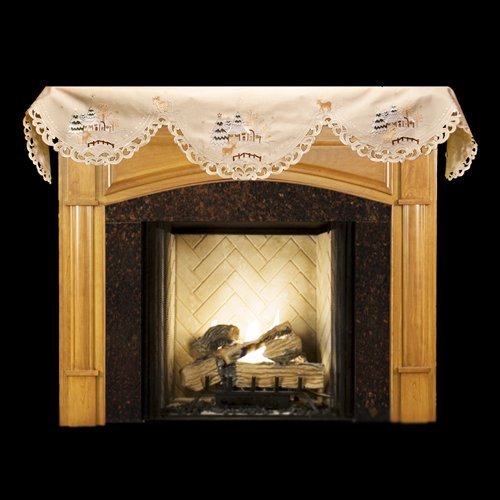 19" X 90" Wide Fireplace Mantel Scarf with Purple Lavender Flowers N2