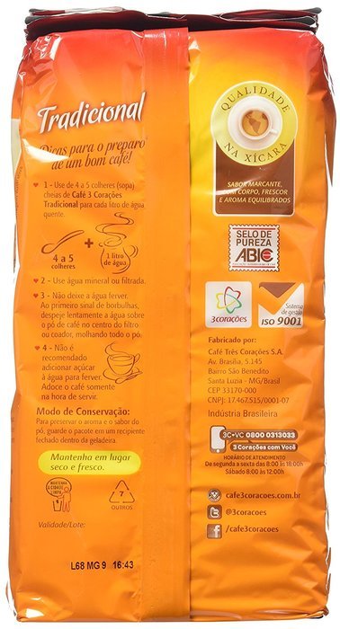 3 Cora&ccedil;&otilde;es Traditional Coffee 500 Grams N5