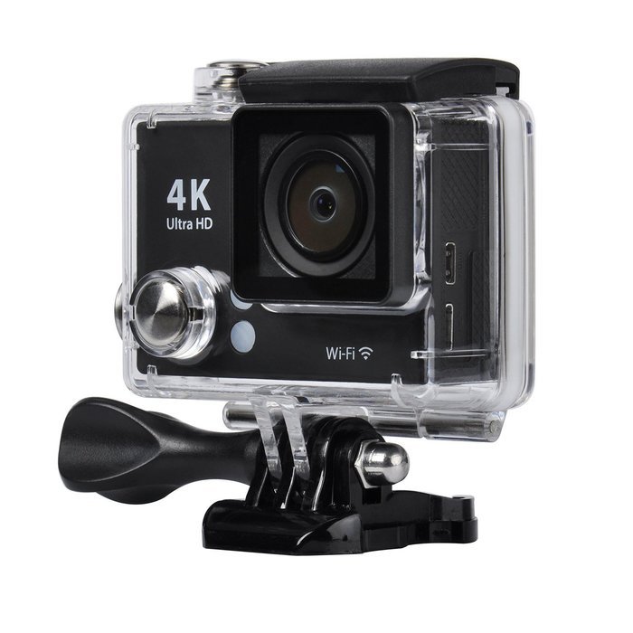 YELIN Wifi Action Camera (Silver) 4K25, 1080p60 170 Degree Lens +Extra 1 Batteries