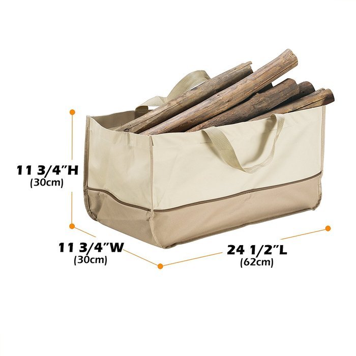 Villacera Extra Large Log Tote Bag, Beige and Brown N2