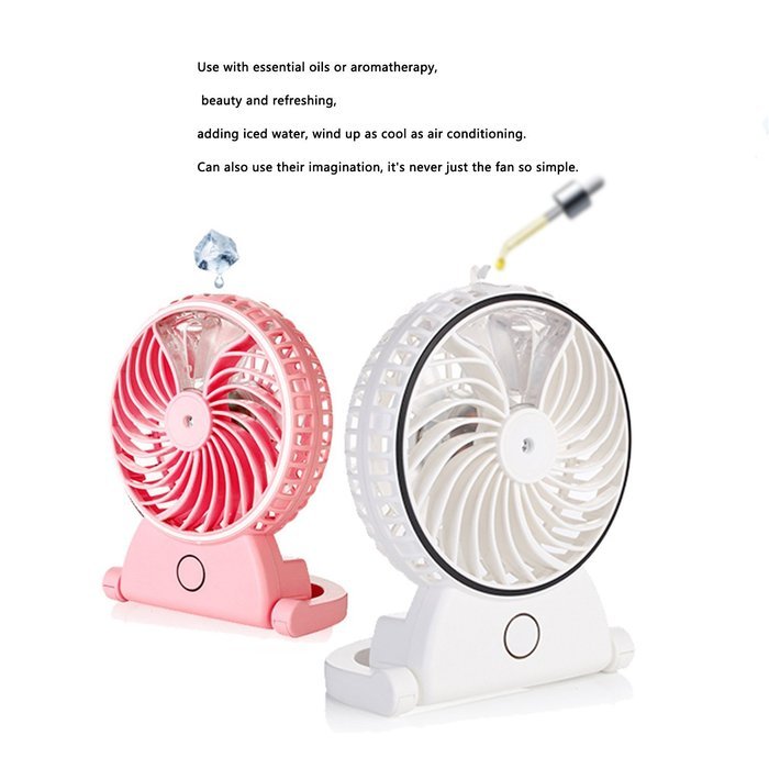 Eshop99 Portable USB Misting Fan, Rechargeable Humidifier Fan Personal Cooling Fan Battery Operated Spray Fan-Home... N4