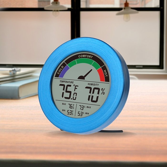 Thermometer & Hygrometer Weather Station with Color Comfort Meter in Metal Casing (BRONZE) N12
