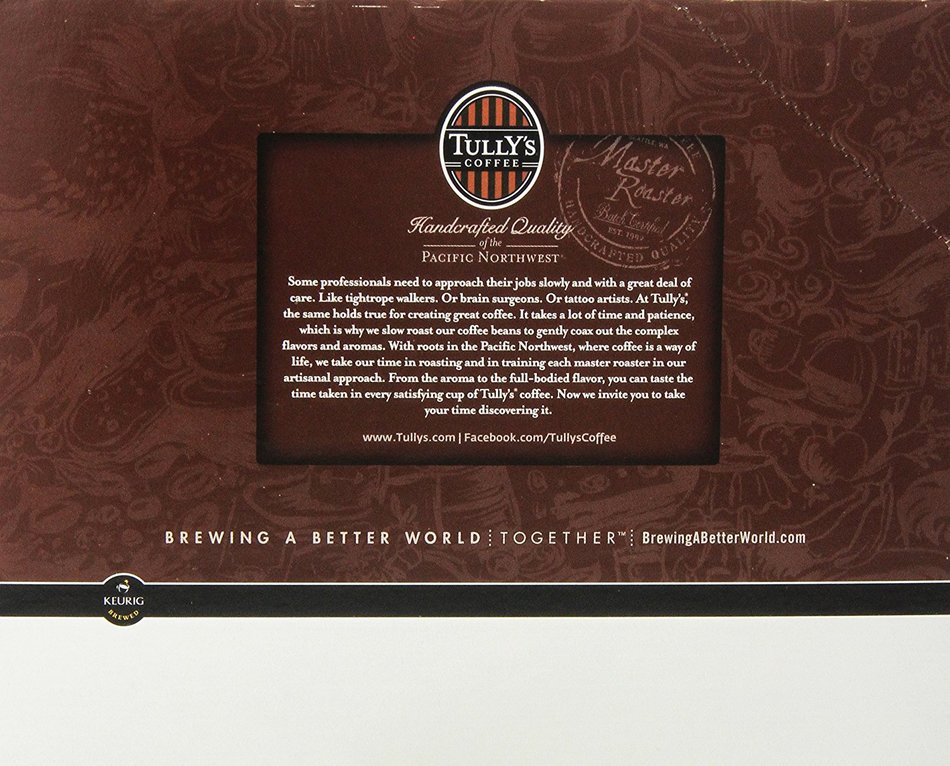 Tully's Coffee Decaffeinated House Blend, K-Cup Portion Pack for Keurig K-Cup Brewers 24-Count (Pack of 2) N15