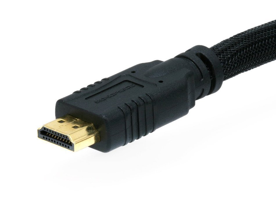 Monoprice Commercial 6ft 24AWG CL2 High Speed HDMI Cable With Ethernet w/ Net Jacket - Black