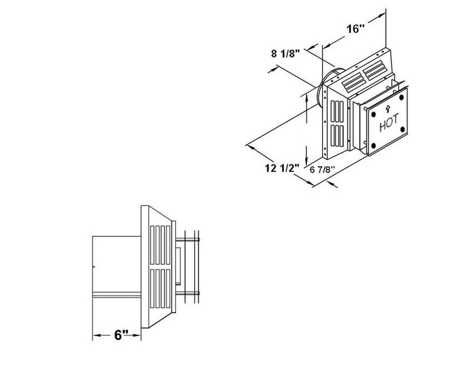 DuraVent 58DVA-HC 5" x 8" Inner Diameter - DirectVent Pro Square Horizontal Termination Cap (Aluminum) N2