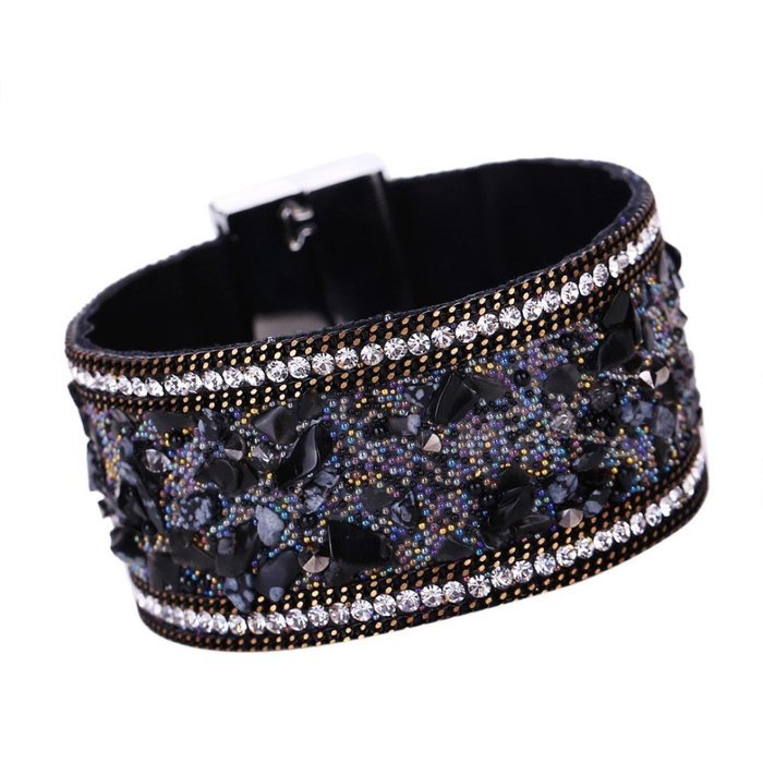 AutumnFall&reg; Women Bohemian Magnetic Clasp Bracelets Wrist Chains (Black) N8