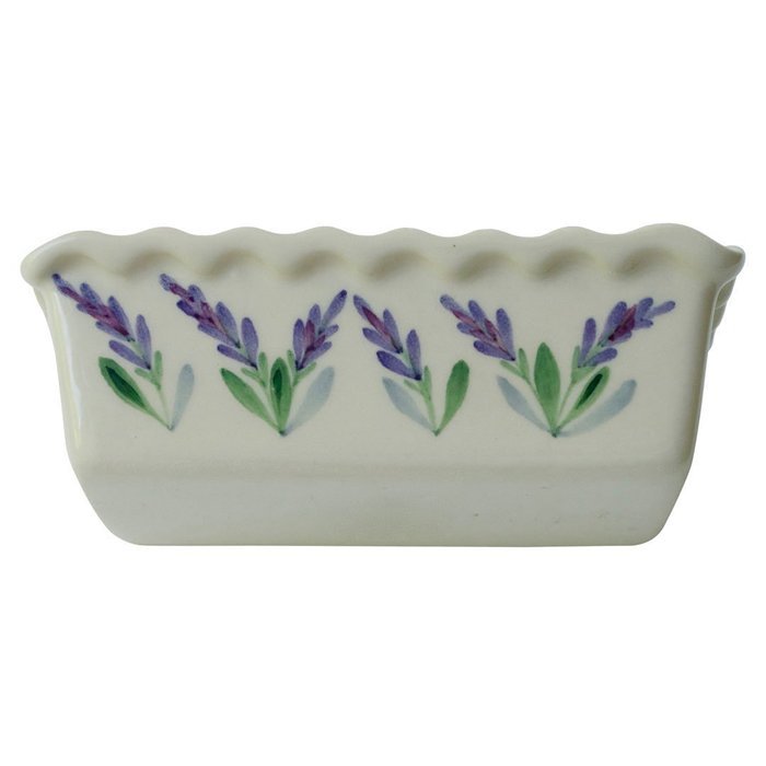 Large Ceramic Casserole Baker and Oven to Table 1 1/2 Quart Deep Serving Dish with Decorative Hand Painted Lavender... N22