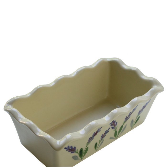 Large Ceramic Casserole Baker and Oven to Table 1 1/2 Quart Deep Serving Dish with Decorative Hand Painted Lavender... N25