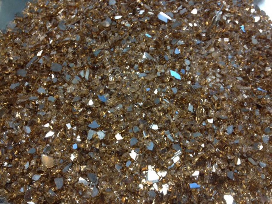 Outdoor Great Room Copper Reflective Crushed Glass, 5-Pound