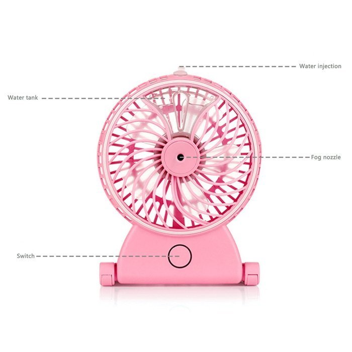 Eshop99 Portable USB Misting Fan, Rechargeable Humidifier Fan Personal Cooling Fan Battery Operated Spray Fan-Home... N6