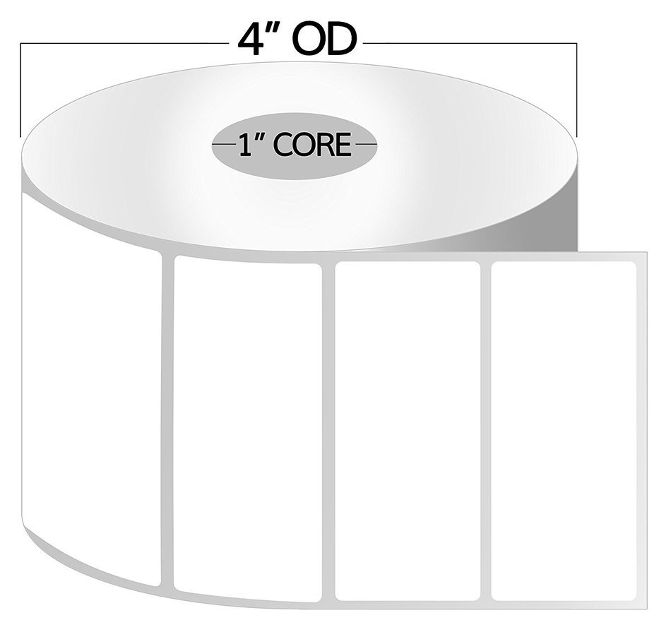 1 Inch Core - 4 x 1 Zebra Compatible Direct Thermal Labels 50 Rolls for Zebra Desktop Printer GC420d GC420t GK420d...