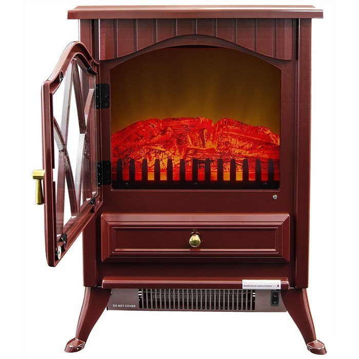 AKDY 16" Retro-Style Floor Freestanding Vintage Electric Stove Heater Fireplace AK-ND-18D2P (Pure White) N12
