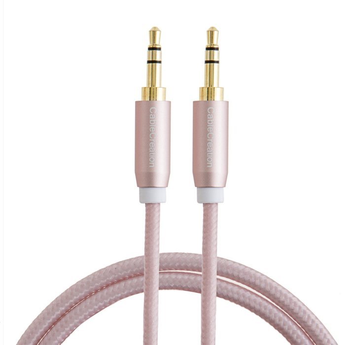 CableCreation 3.3-Feet 3.5mm Braided audio cable, Male to Male Stereo Aux Cable with Premium Metal, for Smartphones... N2