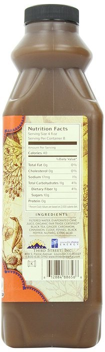 Third Street Chai, Authentic Chai, 32-Ounce Plastic Bottles (Pack of 6) N17