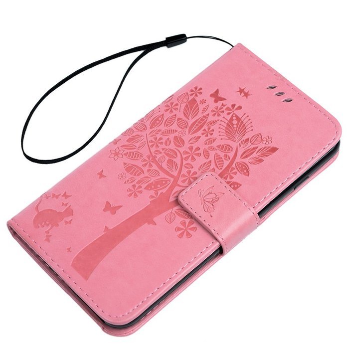 iPhone 7 Plus Case (5.5 inch) - Wallet Flip Folio Stand Case Embossed Flower Tree PU Leather Case Shockproof Soft... N58