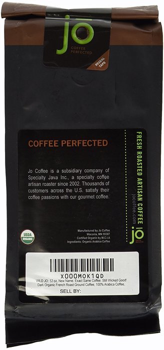 WILD JO: 12 oz, Dark French Roast Organic Coffee, Ground Coffee, Bold Strong Wicked Good Coffee! New Name, Great... N2