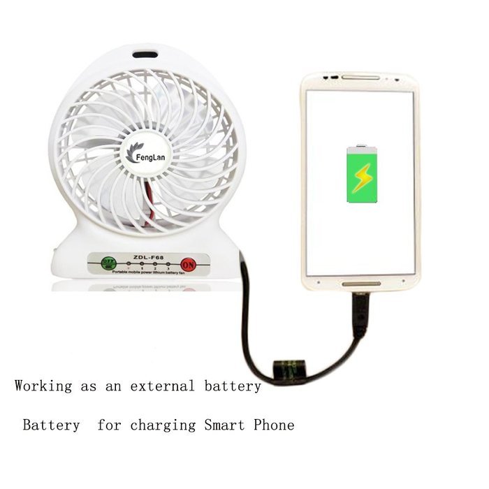 FengLan Portable Lithium Battery Fan 4-inch Vanes 3 Speeds Rechargeable Desktop Fan Mini Desk Fan Portable Handheld... N10