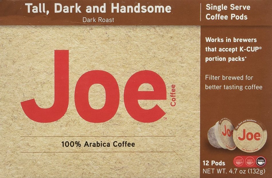 Joe Tall, Dark and Handsome Dark Roast K Cup Coffee 1 Box of 12 Pods N2