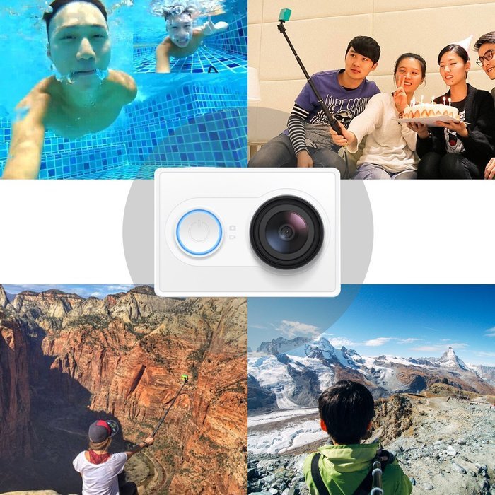 YI Action Camera with Selfie Stick & Bluetooth Remote (US Edition) Lime Green N3