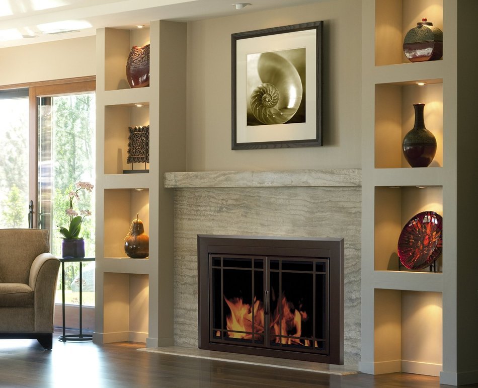 Pleasant Hearth EN-5500 Pleasant Hearth Enfield Glass Firescreen, Small, Burnished Bronze N2