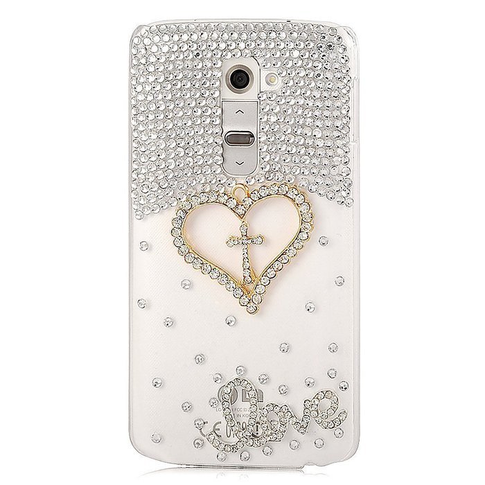 Spritech(TM) LG G Stylo Hard Case,Bling Crystal 3D handmade Rhinestone Design Clear Phone Cover White Flower for... N12