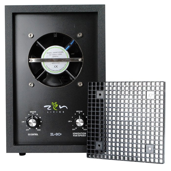 Zen Living ZL-3C+ Ionic Air Purifier For Smokers With Oversized Carbon Filter, Dual Plate Ozone Generator, & Ionizer N4