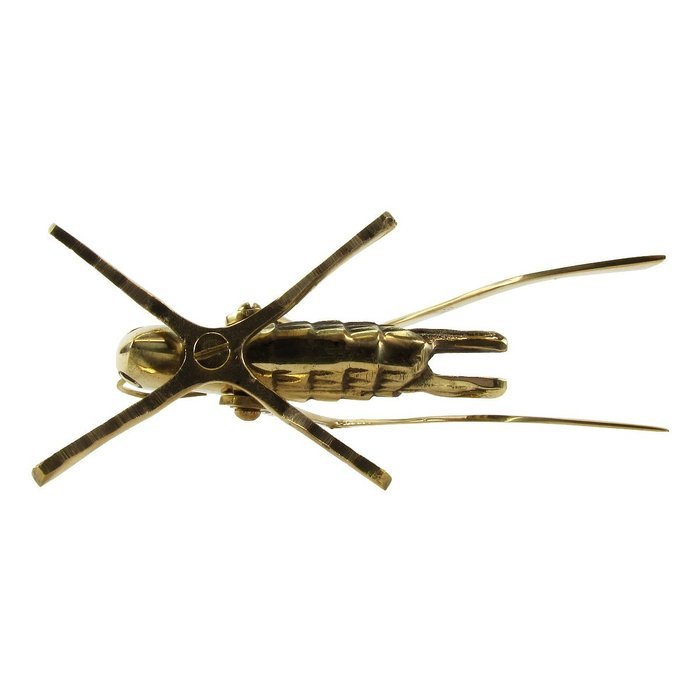 Solid Brass Lucky Cricket Rustic Fireplace Hearth/Mantle Decor N4