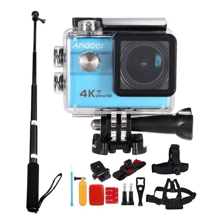 Andoer 2.0" LCD 4K WiFi Ultra HD Action Sports Camera 16MP 25FPS 1080P 60FPS 4X Zoom 25mm 173 Degree with 8in1... N4