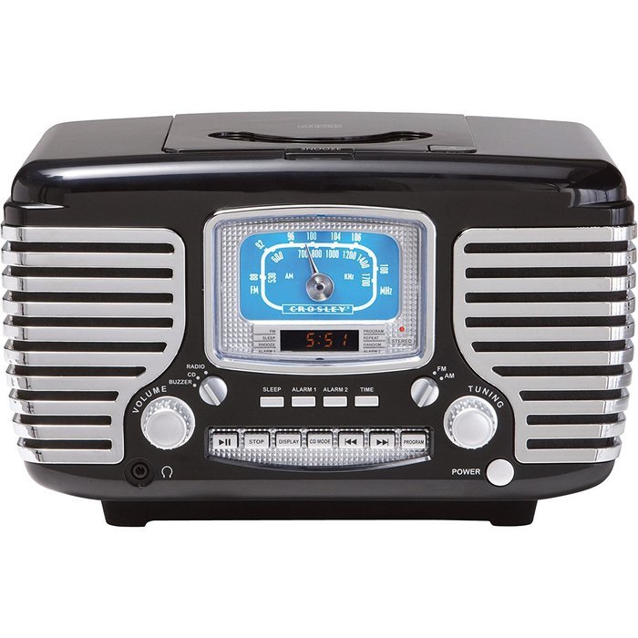Crosley Corsair Clock Radio with CD Player - Choose Color