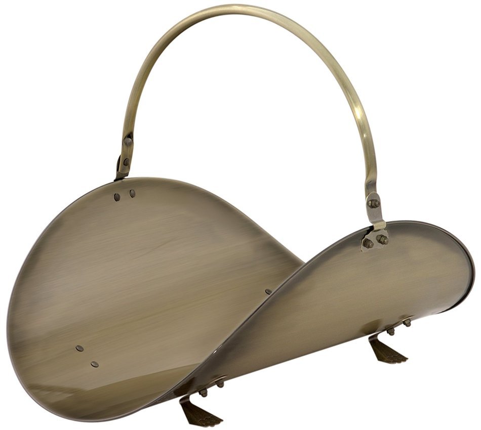 Uniflame 19 Inch Antique Brass Woodbasket